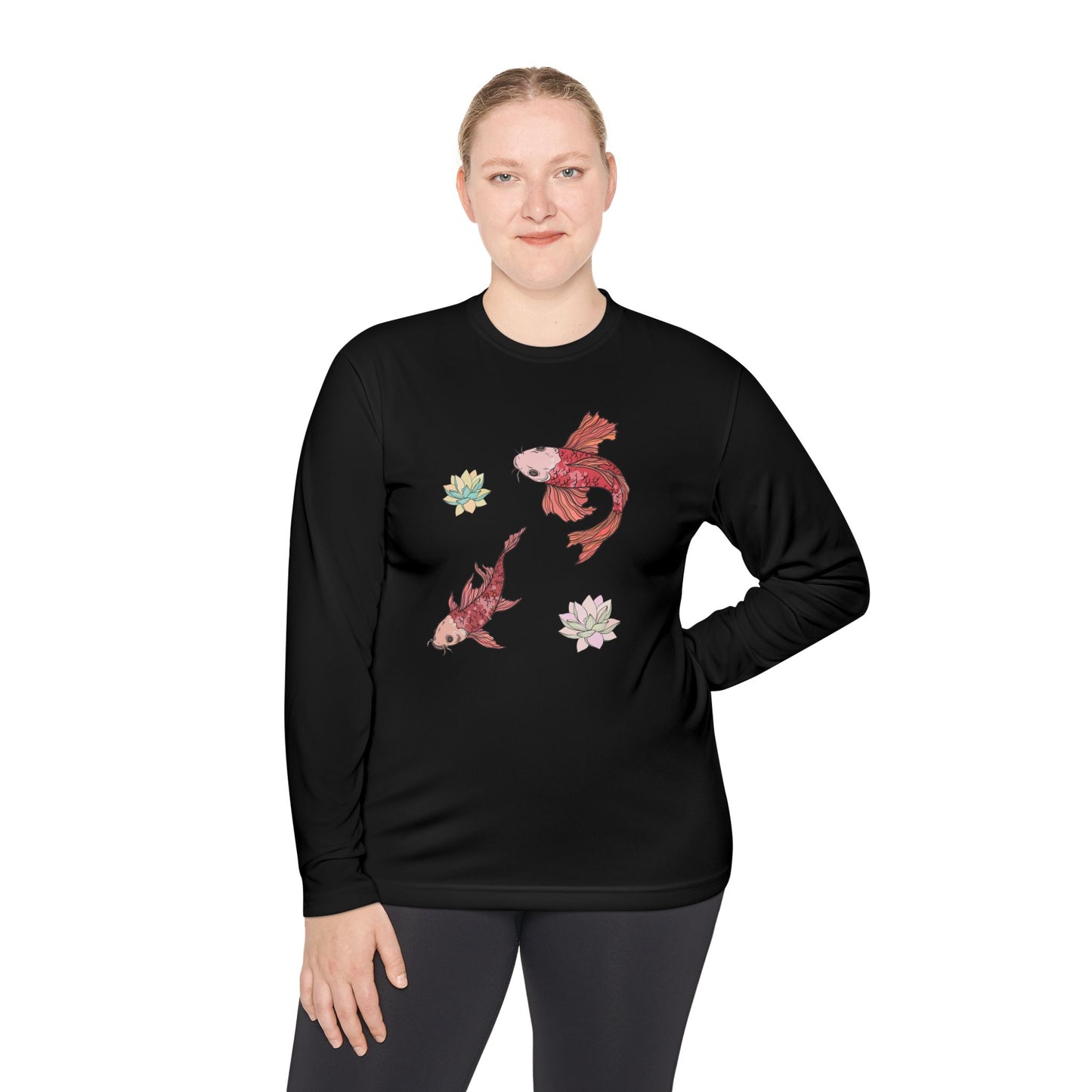 Unisex Lightweight Long Sleeve Tee Vplants - Koi