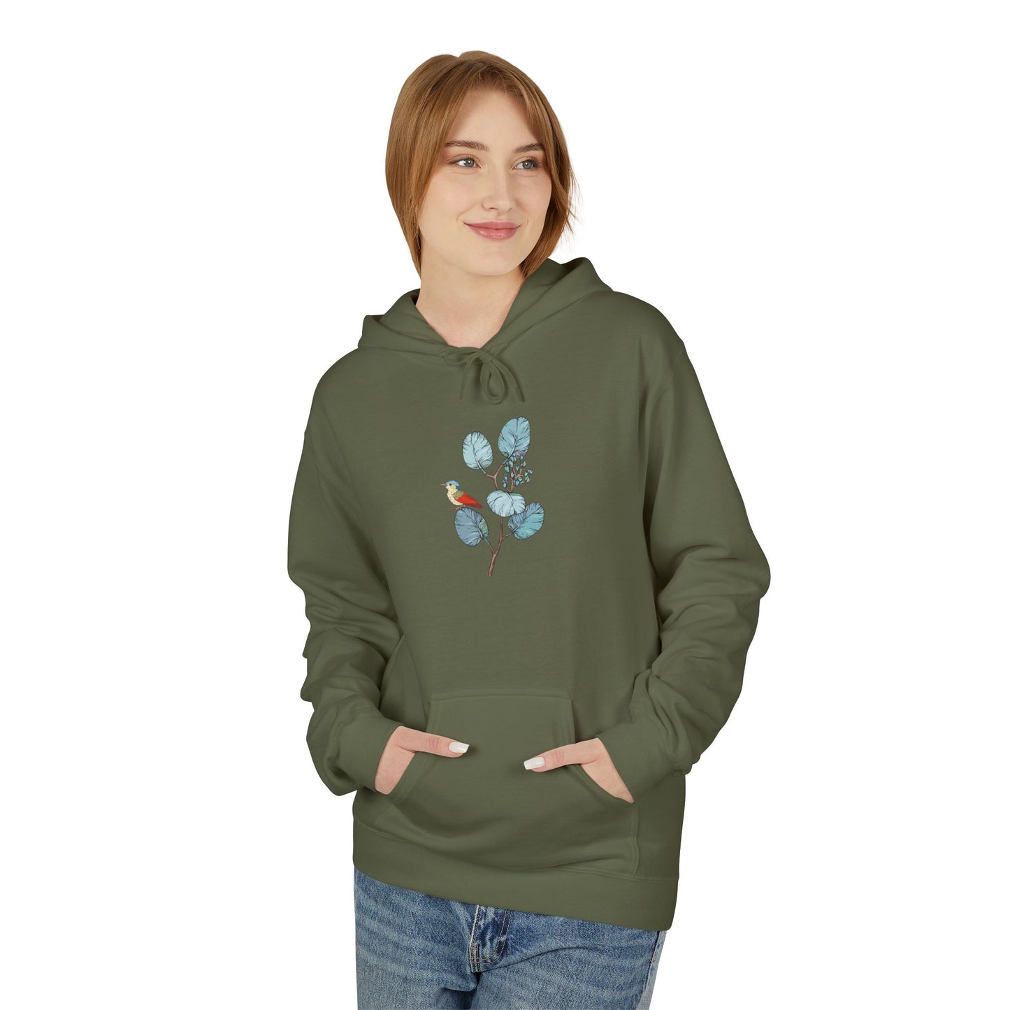 Unisex Midweight Softstyle Fleece Hoodie Vplants - Bird