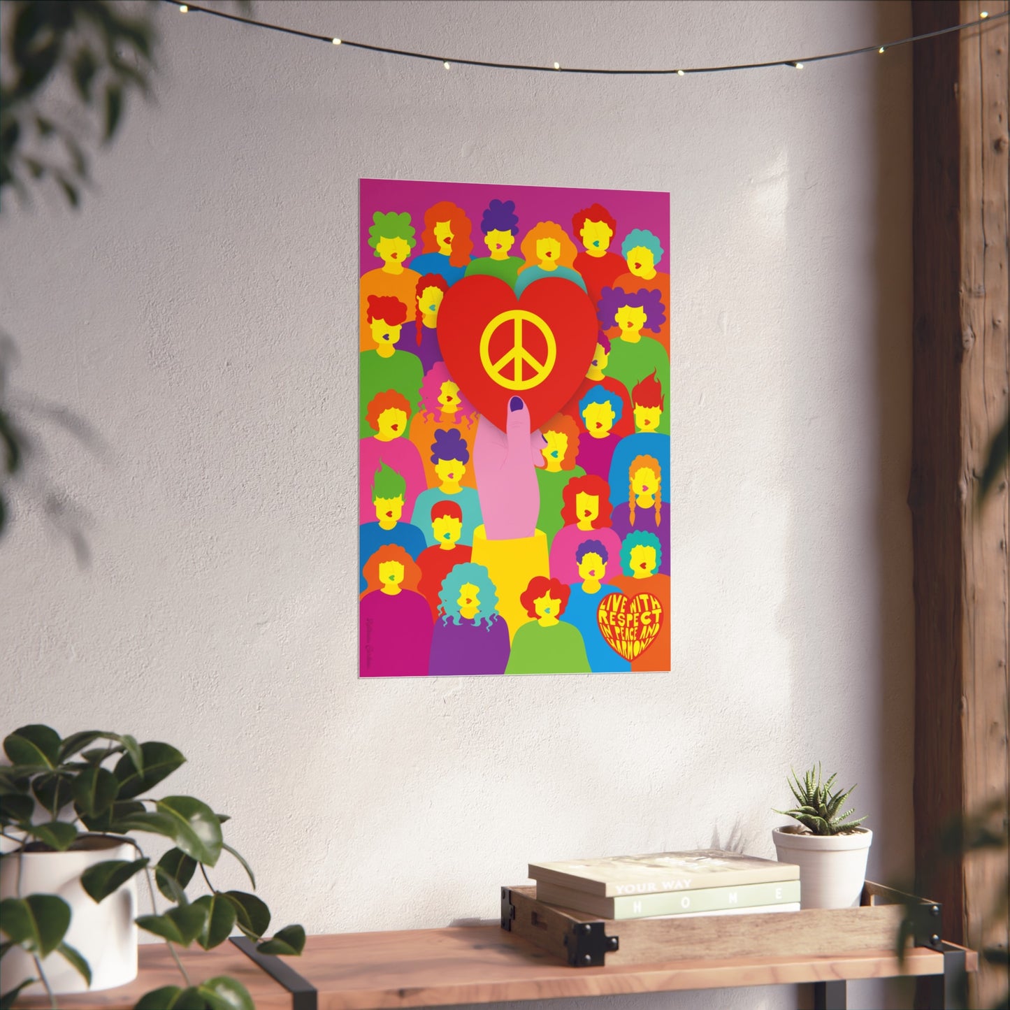 Giclée Fine Art Print  - Live with Peace & Love