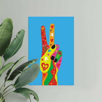 Impresión de bellas artes Giclée - Paz de la mano 