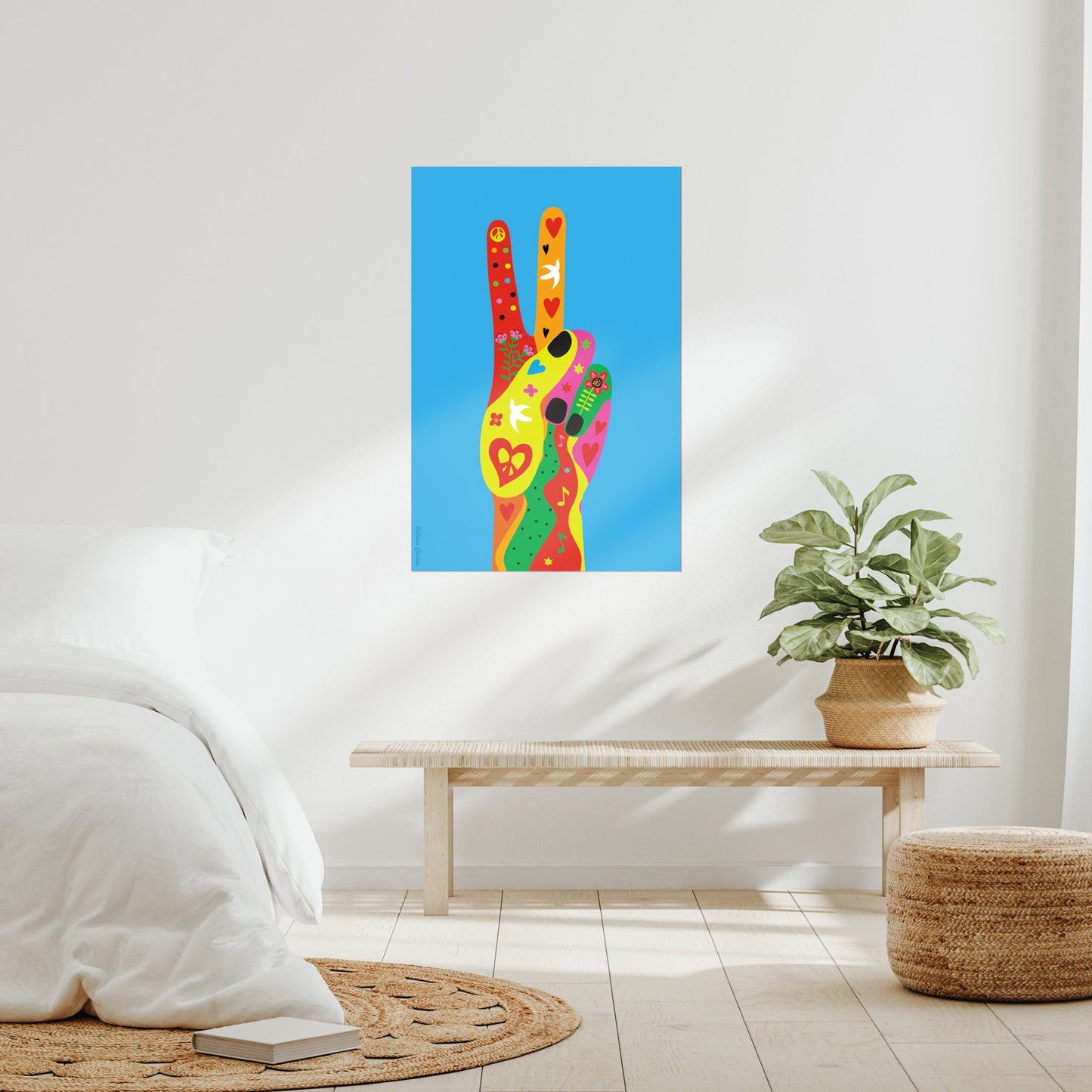 Impresión de bellas artes Giclée - Paz de la mano 