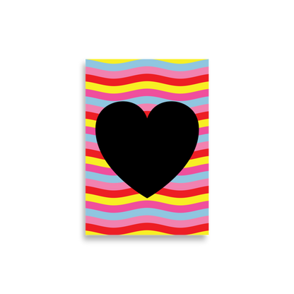Digital  Poster Downloadable - Black Heart
