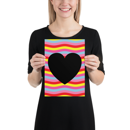 Digital  Poster Downloadable - Black Heart