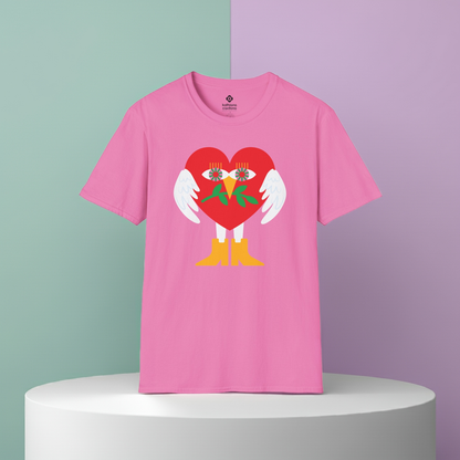 Peace & Love Heartfelt Unisex Softstyle T-Shirt