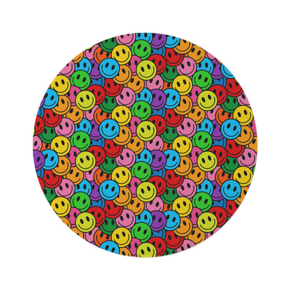 Round Rug Happy Face pattern colorful