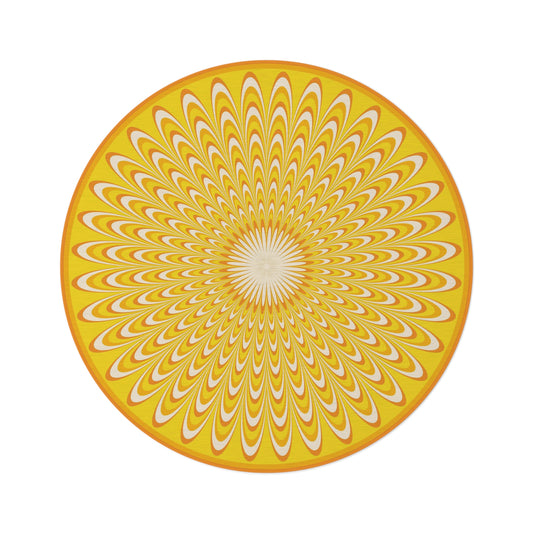 Round Rug Optical yellow