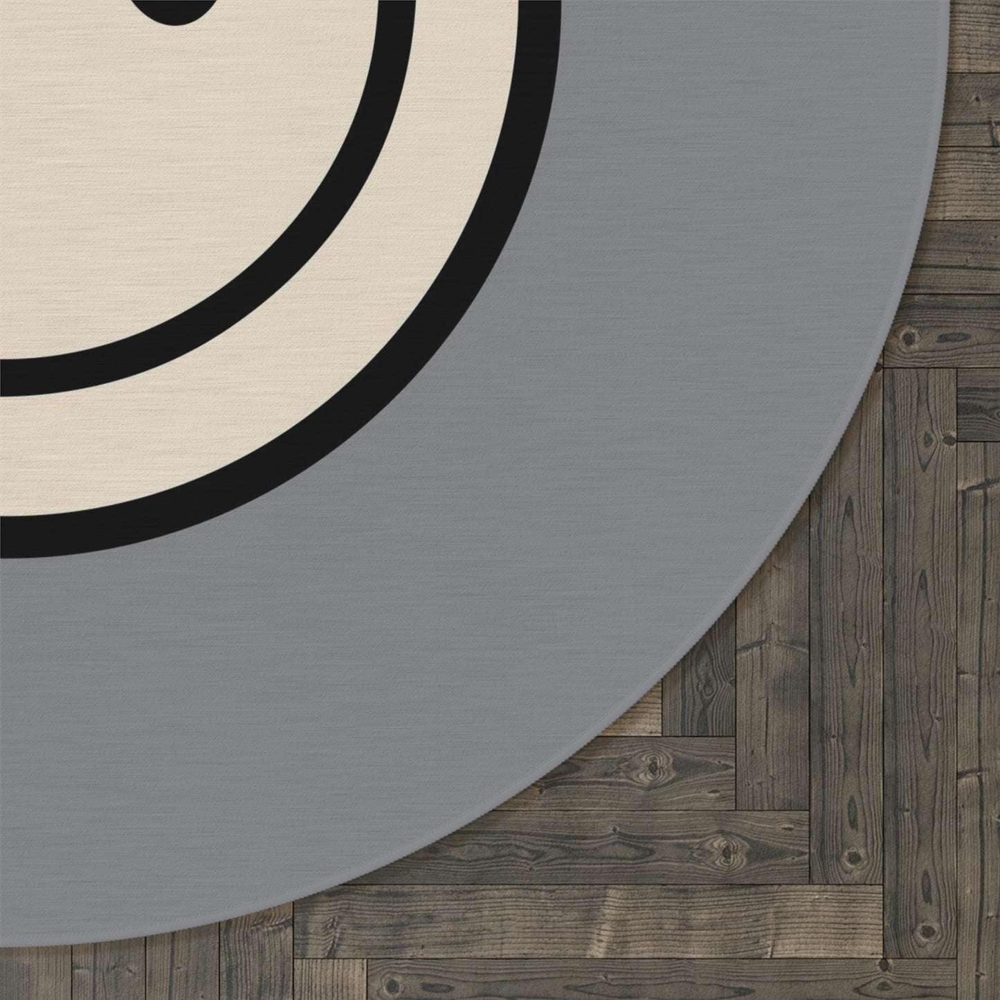 Round Rug Happy Face off white