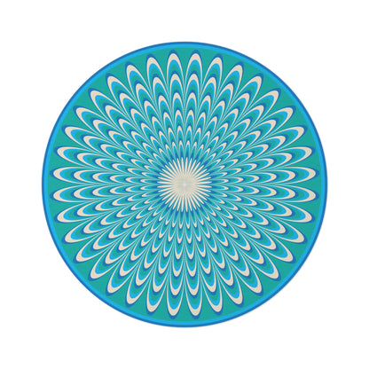 Round Rug Optical blue