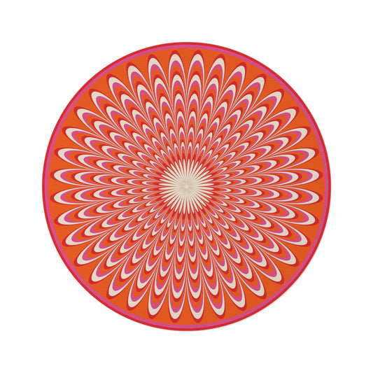 Round Rug Optical red